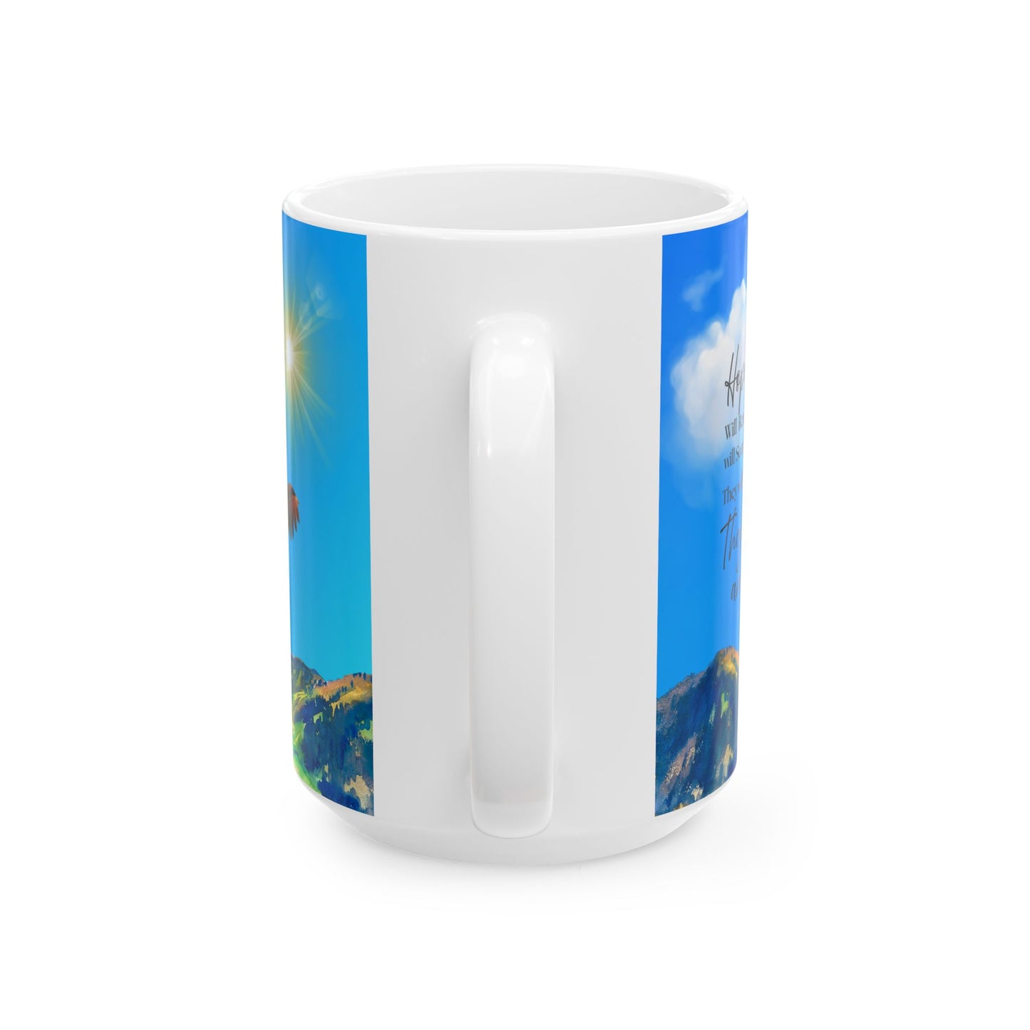 Isaiah 40:31 Inspiring Nature Ceramic Mug - Motivational Quote for Coffee Lovers, Nature Enthusiasts, Gift for Friends, Office Decor