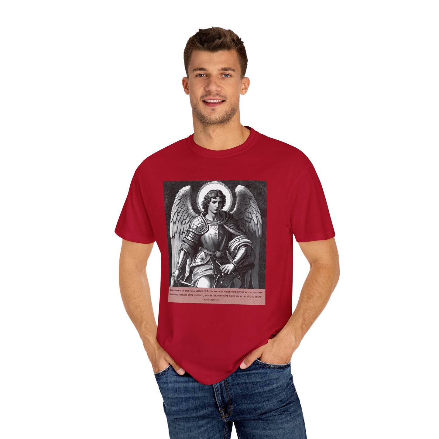 Angel Graphic T-Shirt - Ephesians 6:13 Unisex Cotton Tee