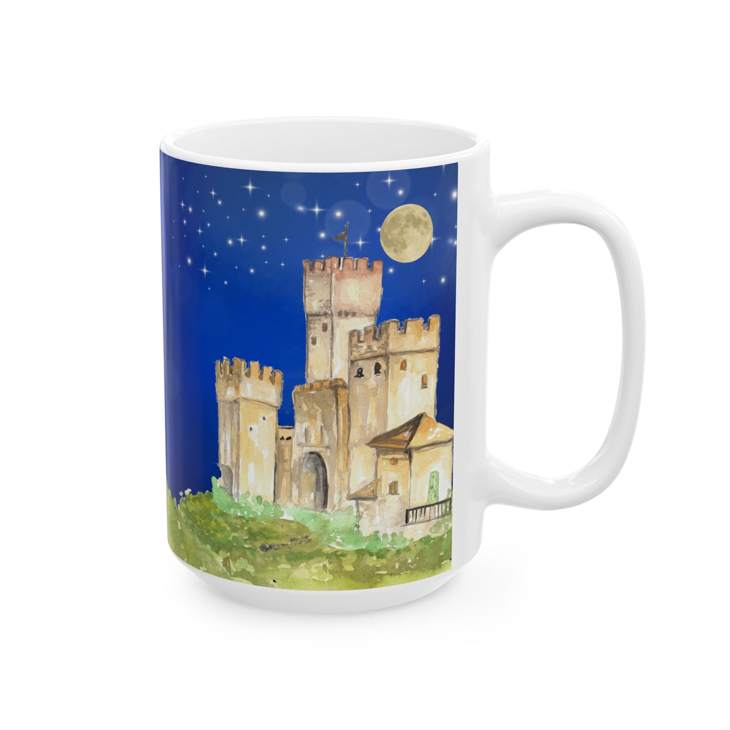 Psalm 62:2 & Nighttime Fantasy Ceramic Mug - Cozy Drinkware for Home, Office, Birthdays, Gifts, Holidays, Coffee Lovers, Bible Lovers