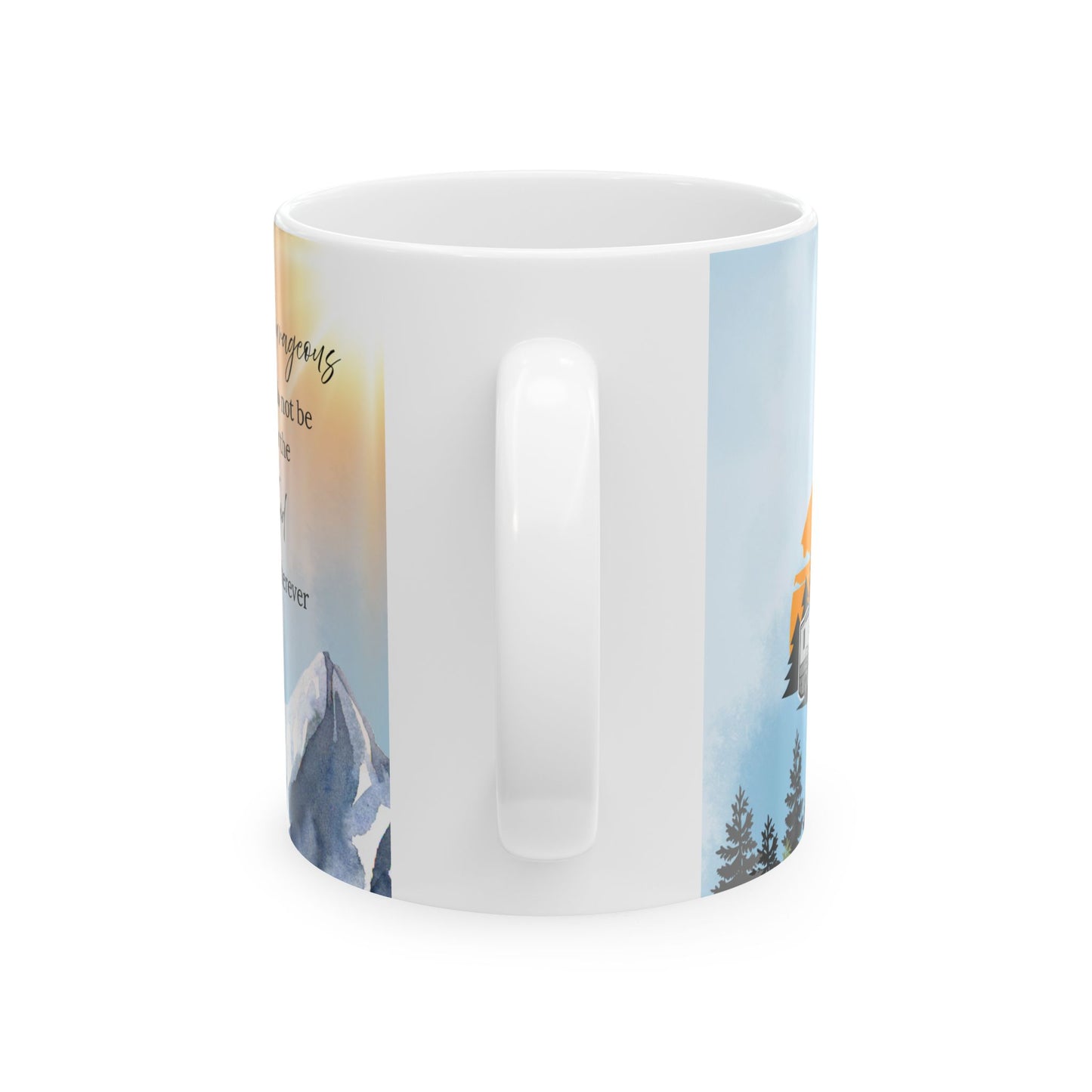 Joshua 1:9 Inspirational Ceramic Mug, Motivational Coffee Cup, Office Gift, Adventure Mug, Nature Lover's Drinkware, Outdoor Enthusiast Gift