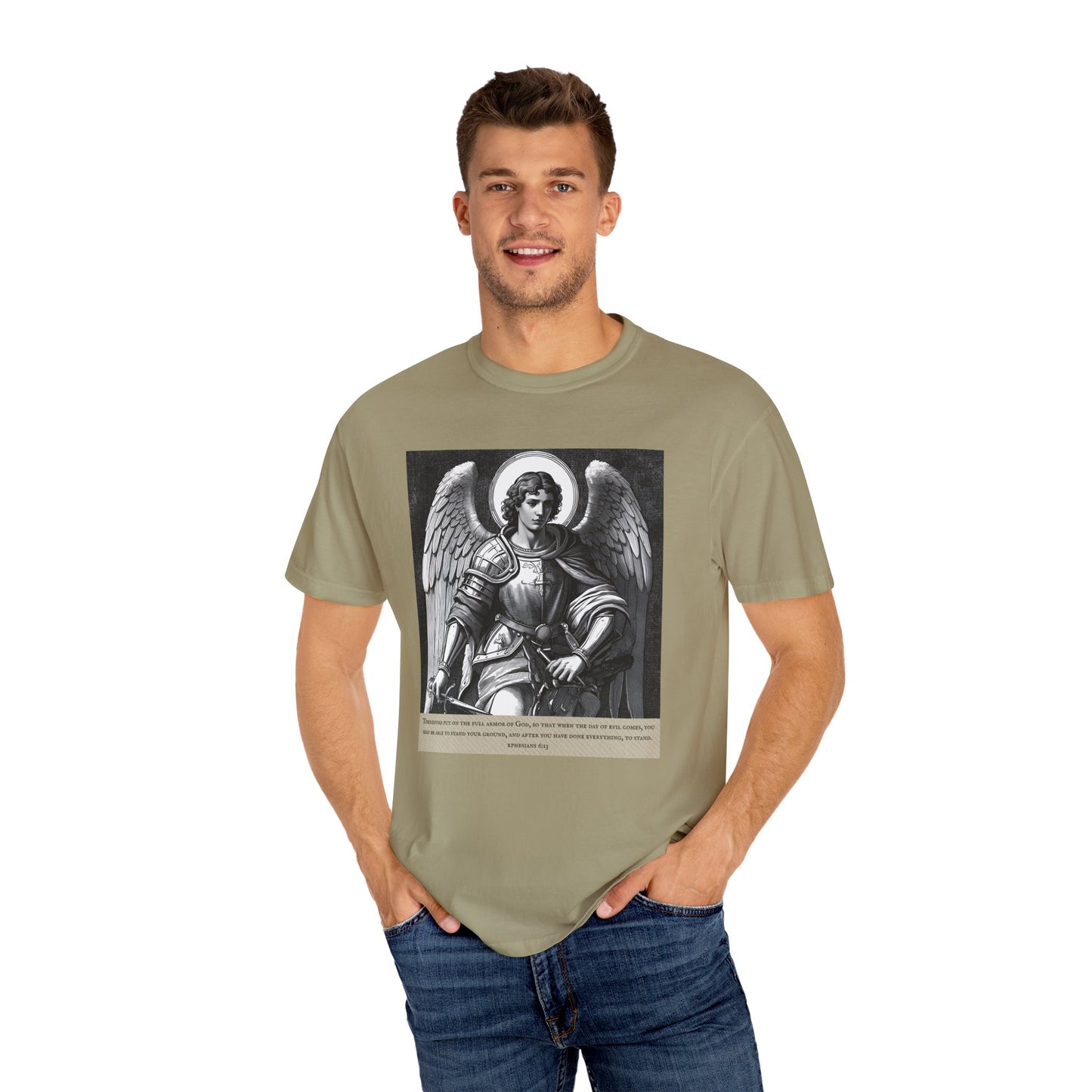 Angel Graphic T-Shirt - Ephesians 6:13 Unisex Cotton Tee
