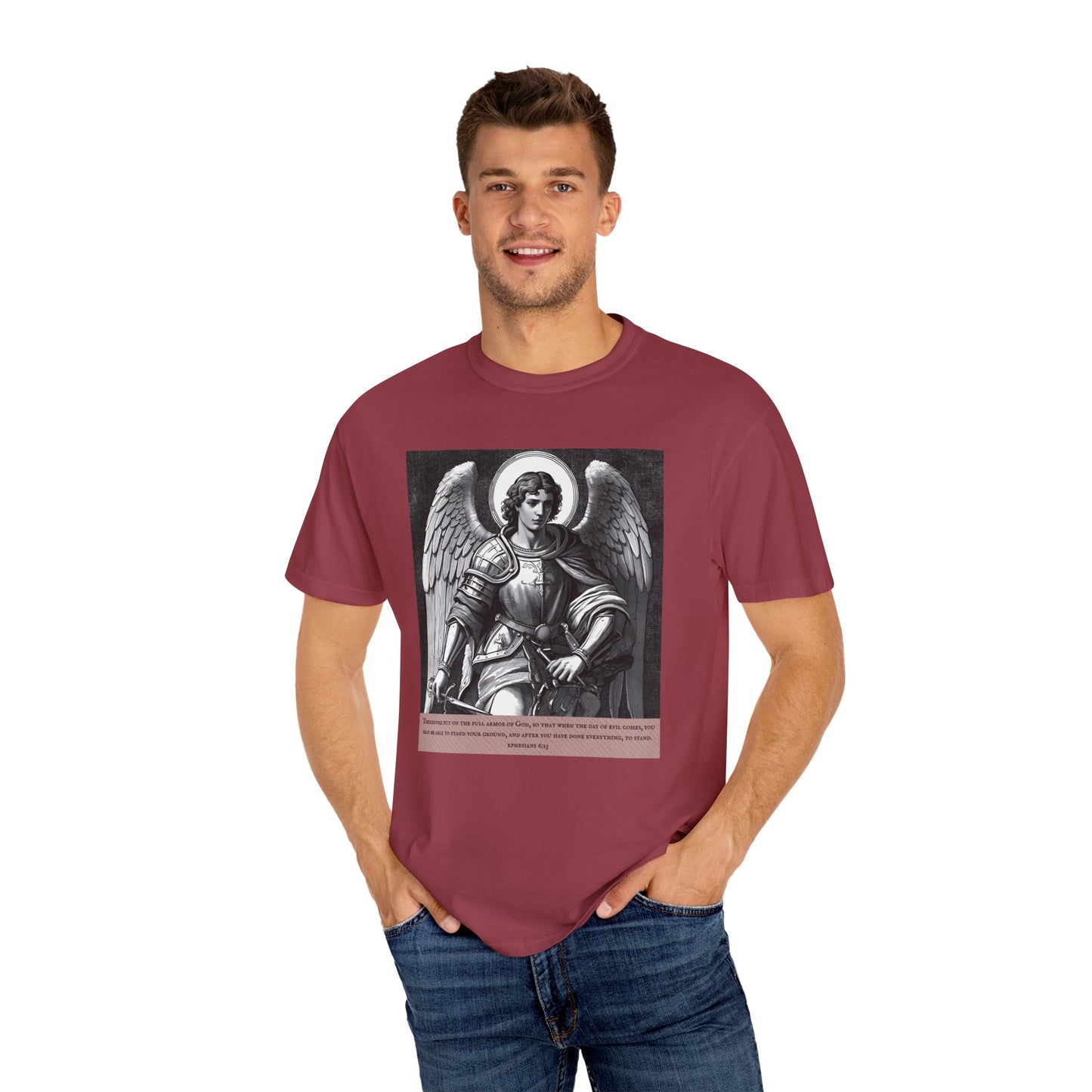 Angel Graphic T-Shirt - Ephesians 6:13 Unisex Cotton Tee