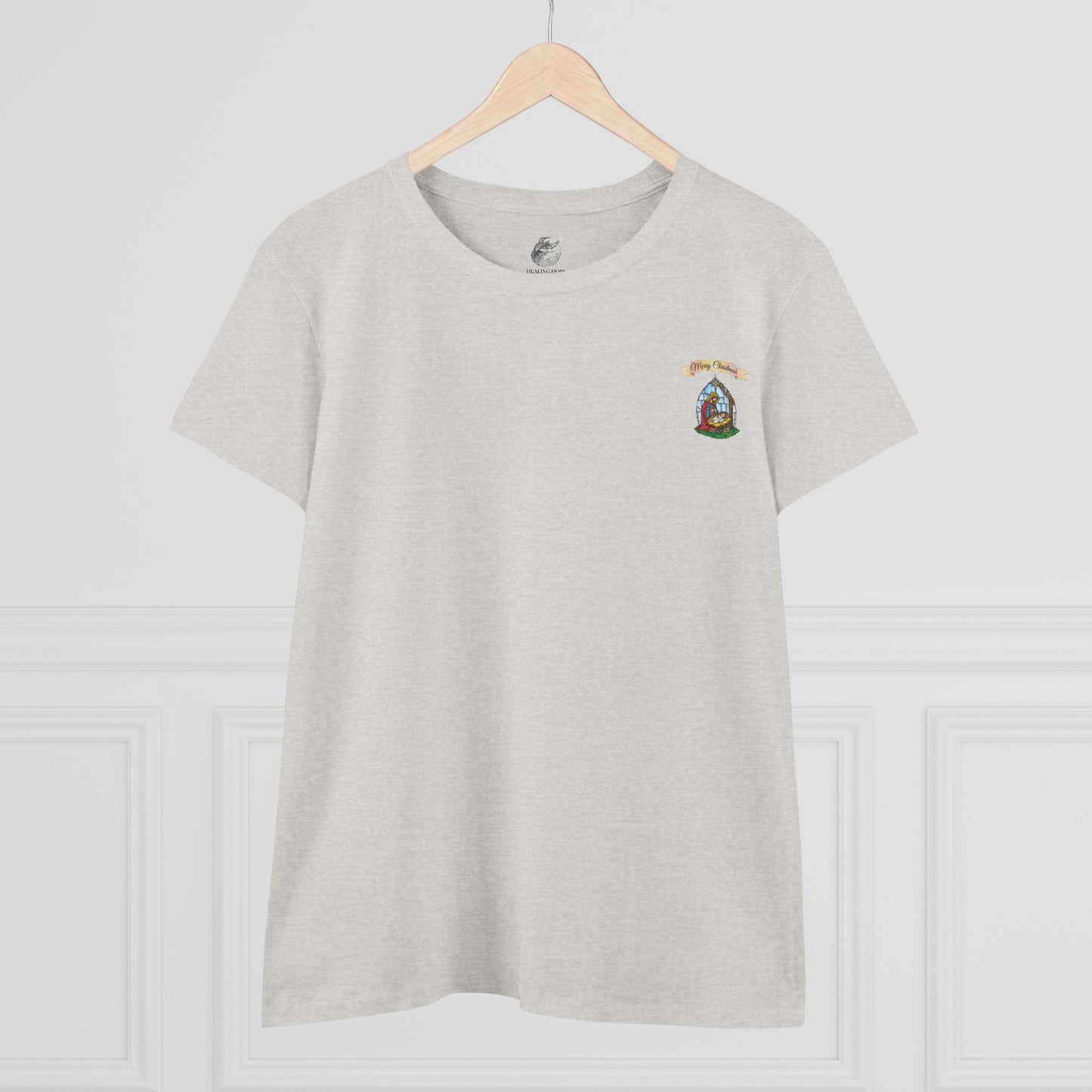 "O Holy Night" Women's Tee — Christmas Angels Star Graphic Cotton Shirt