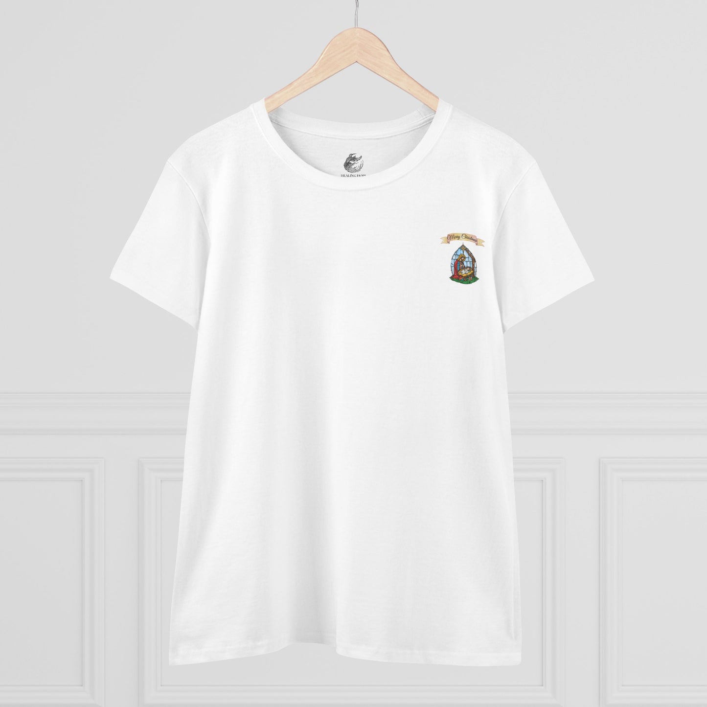 "O Holy Night" Women's Tee — Christmas Angels Star Graphic Cotton Shirt