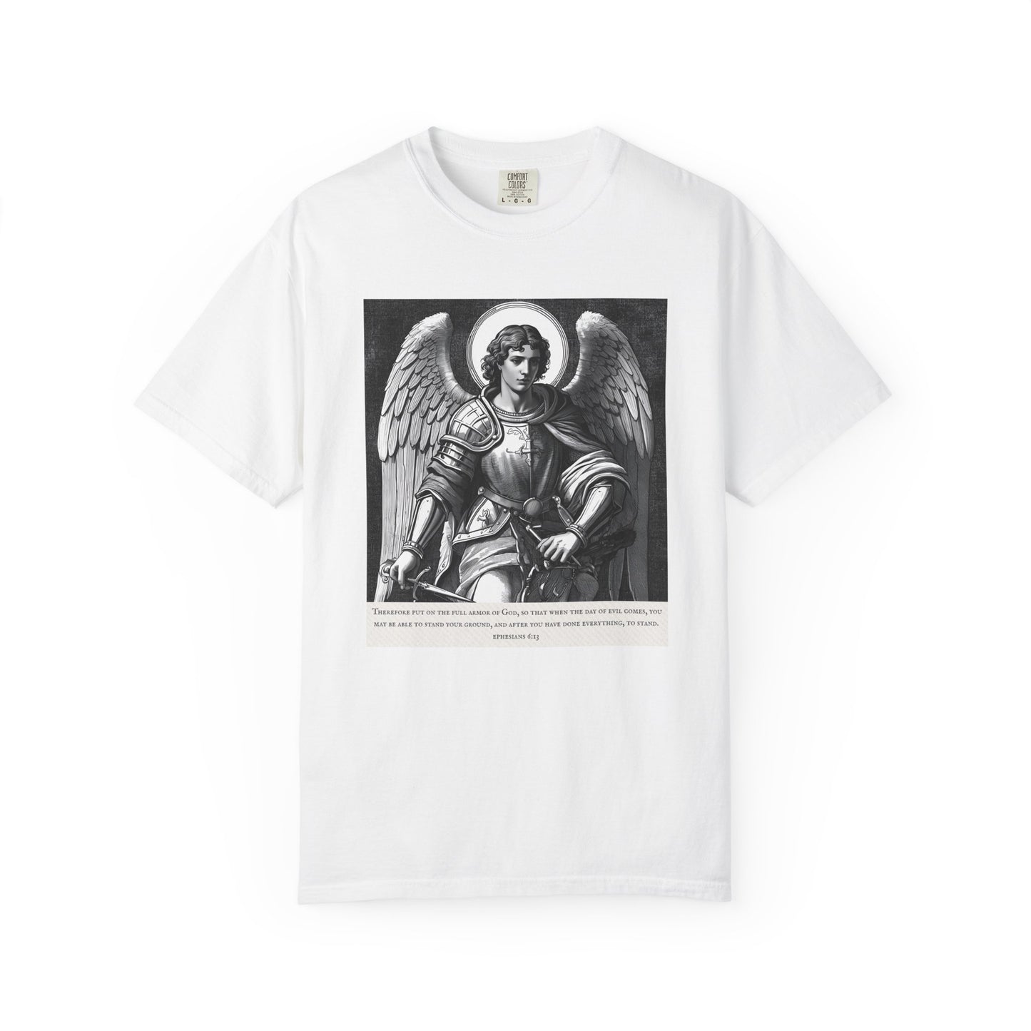Angel Graphic T-Shirt - Ephesians 6:13 Unisex Cotton Tee