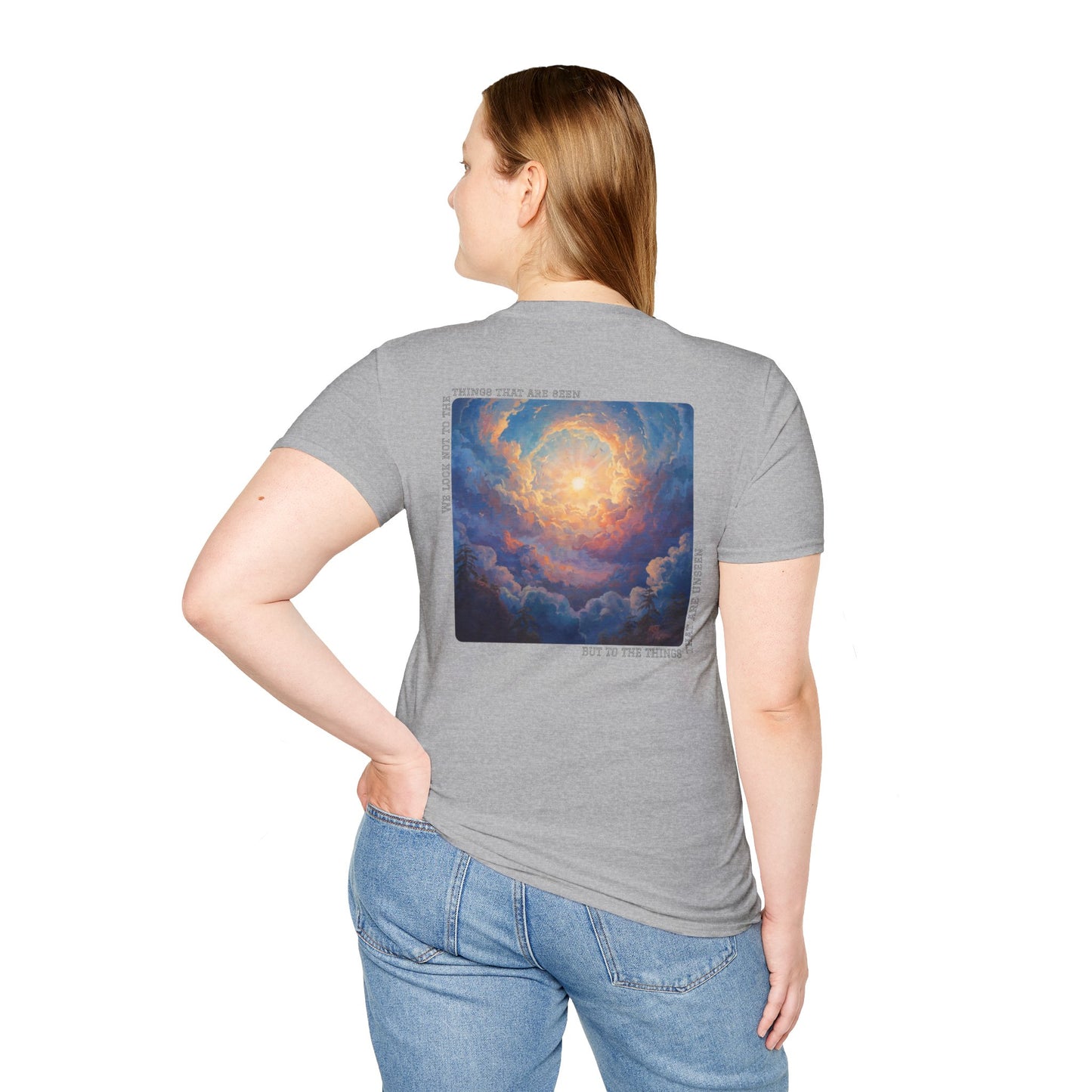 Spiritual Unisex Softstyle T-Shirt - "We Look Not To The Things That Are Seen"
