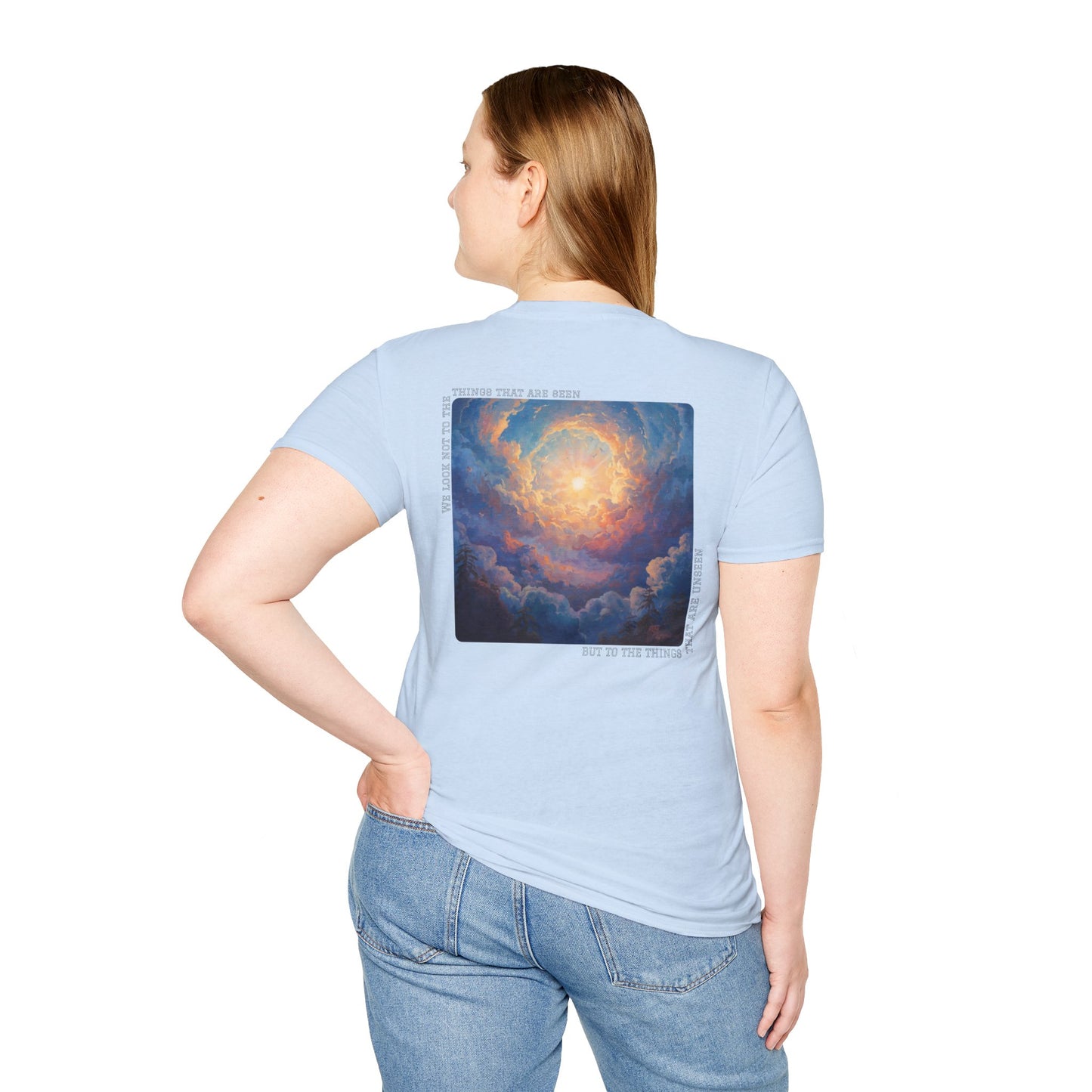 Spiritual Unisex Softstyle T-Shirt - "We Look Not To The Things That Are Seen"