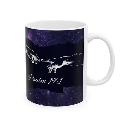 Psalm 19:1 & Celestial Ceramic Mug - Dreamy Galaxy Design for Coffee Lovers