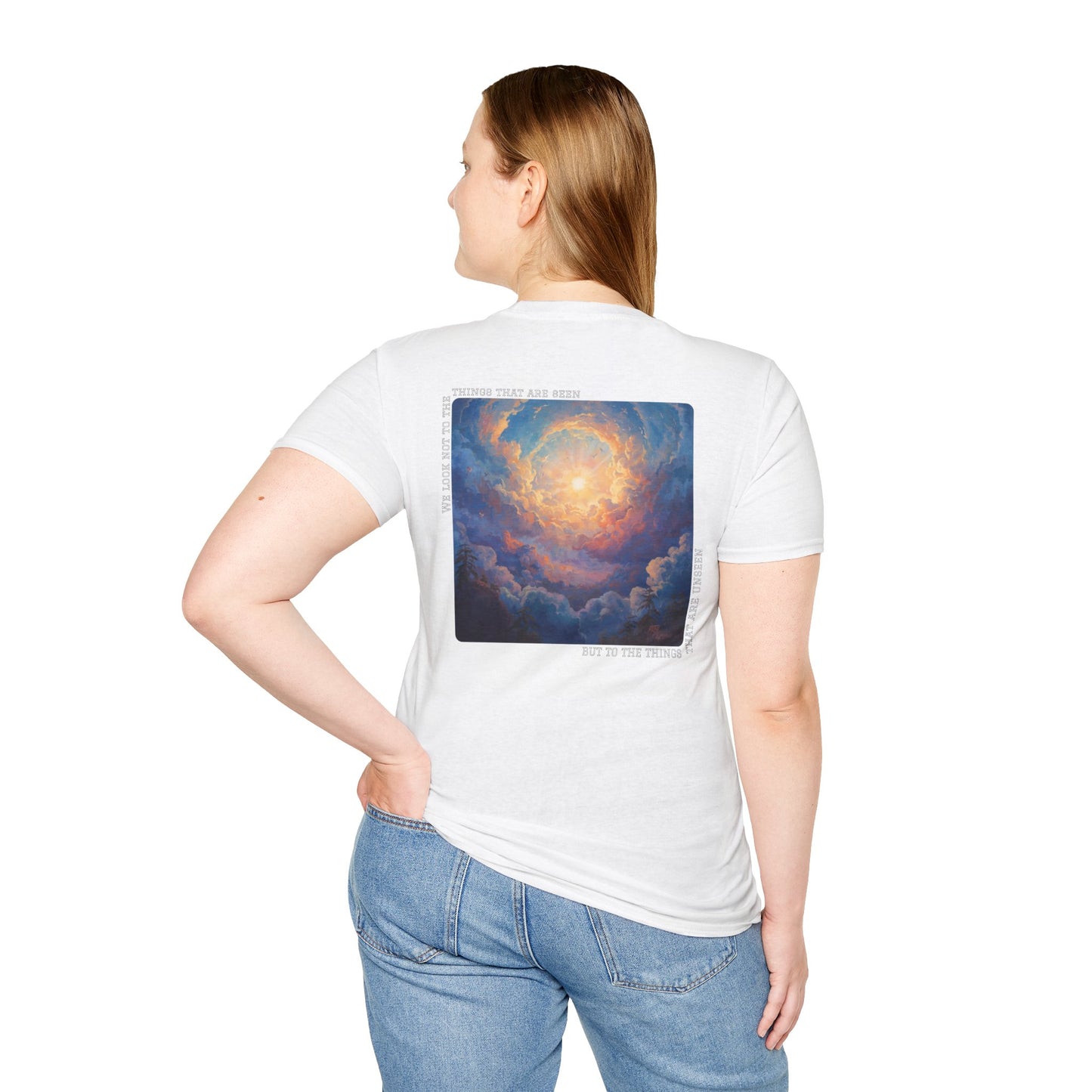 Spiritual Unisex Softstyle T-Shirt - "We Look Not To The Things That Are Seen"