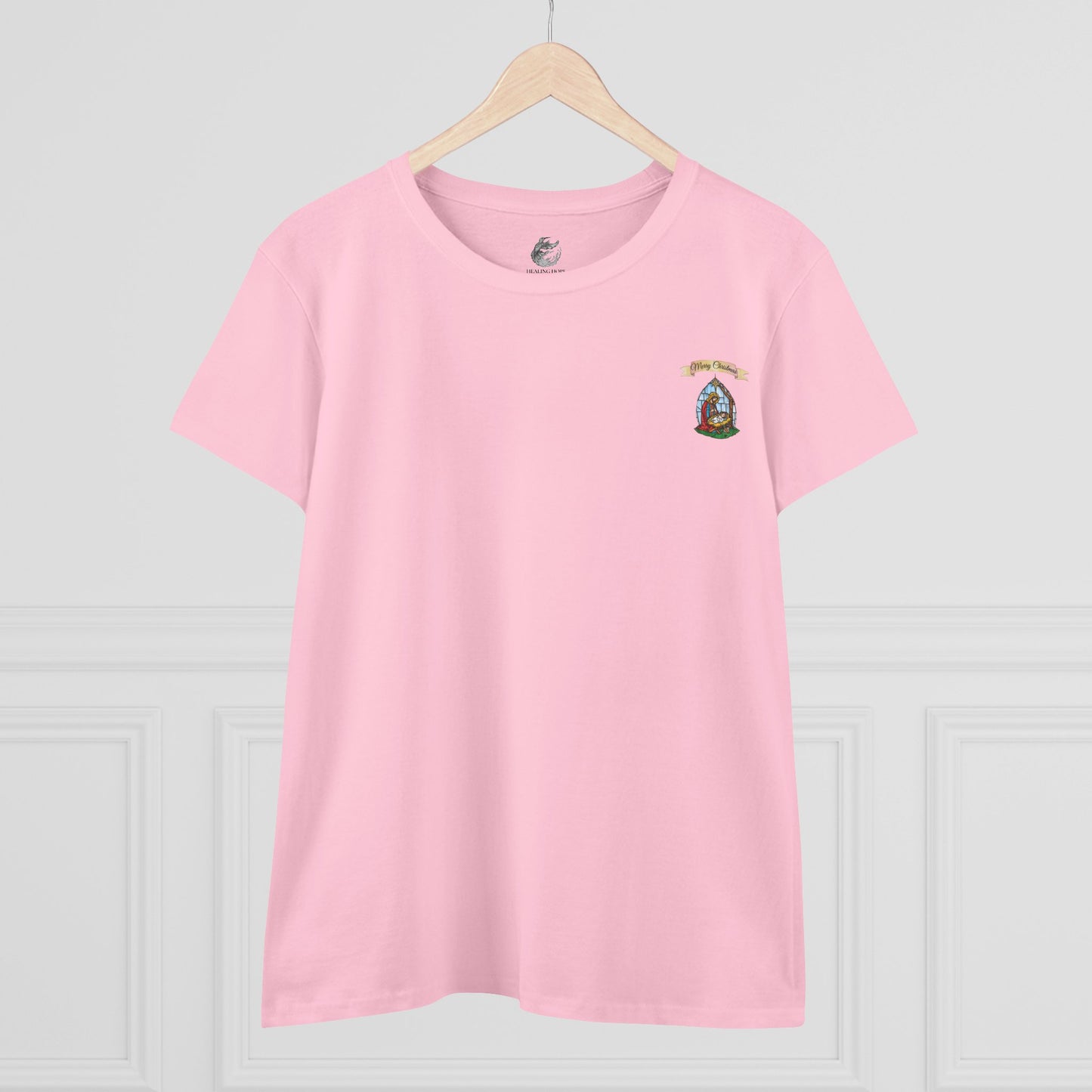 "O Holy Night" Women's Tee — Christmas Angels Star Graphic Cotton Shirt