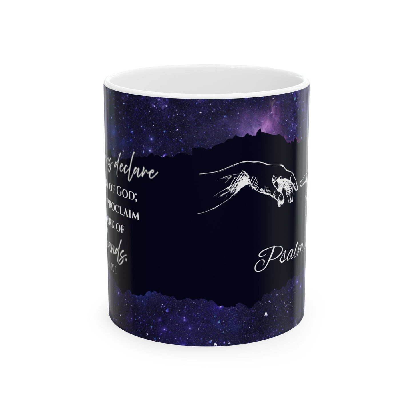 Psalm 19:1 & Celestial Ceramic Mug - Dreamy Galaxy Design for Coffee Lovers