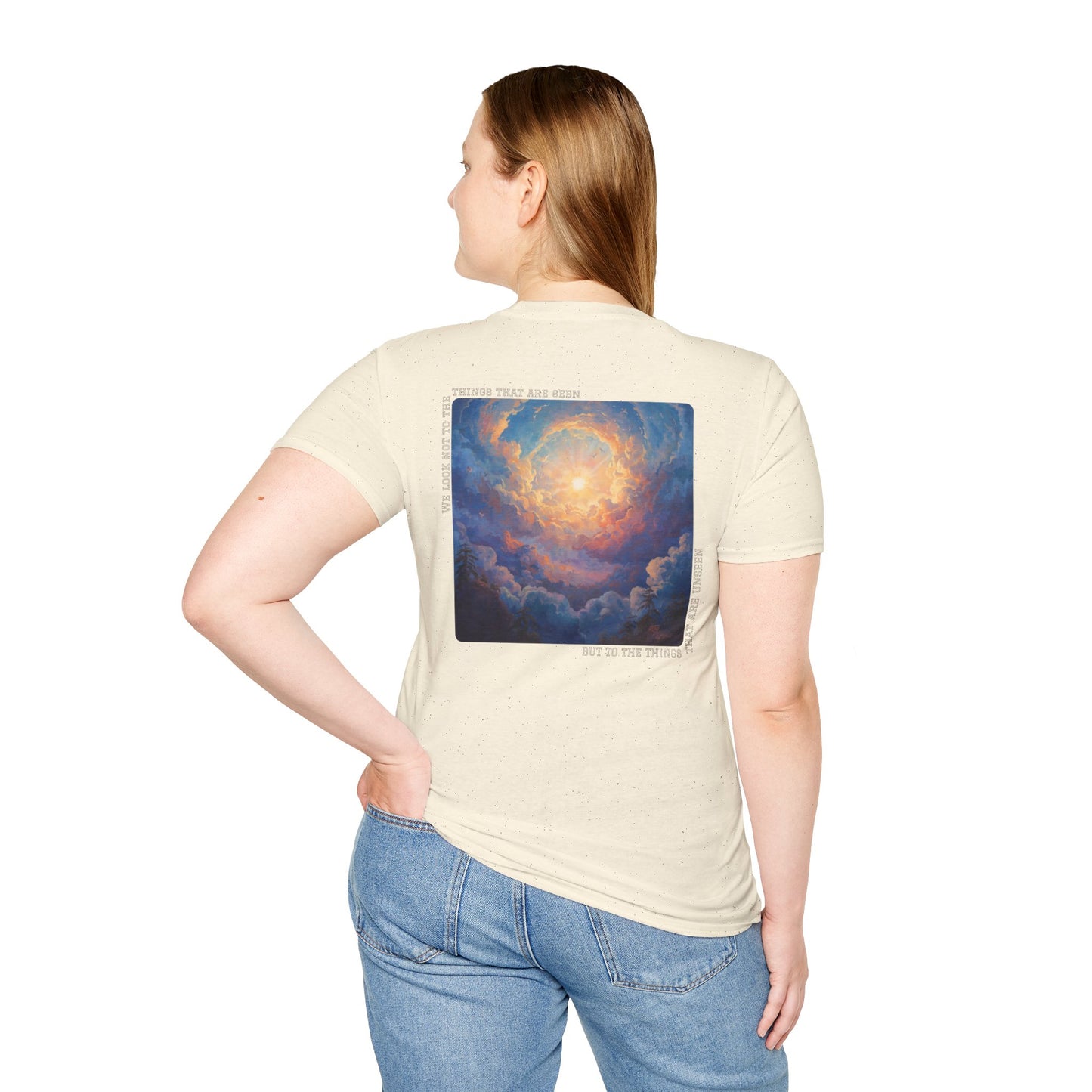Spiritual Unisex Softstyle T-Shirt - "We Look Not To The Things That Are Seen"