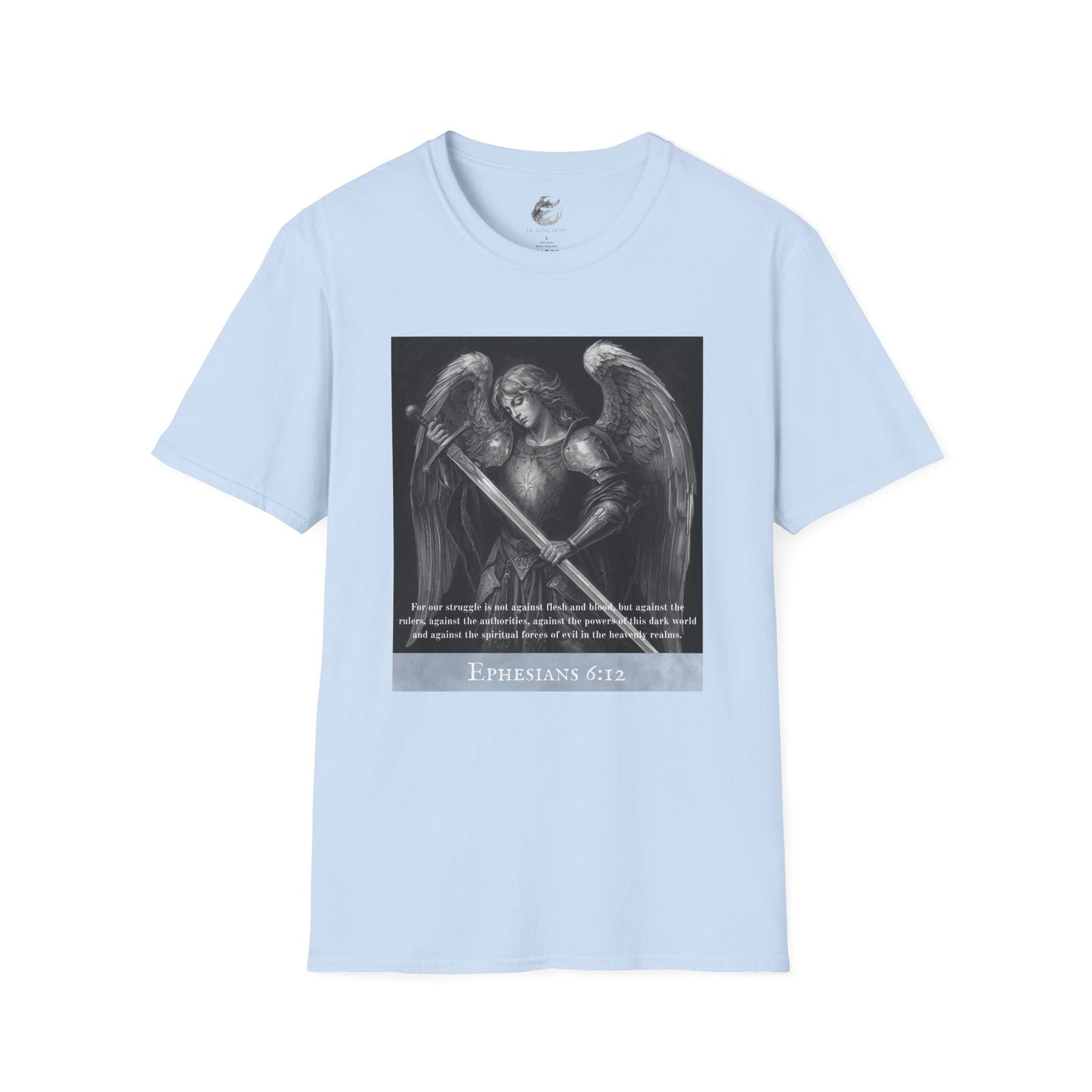 Ephesians 6:12 Angel Graphic Tee - Faith & Hope Unisex T-Shirt