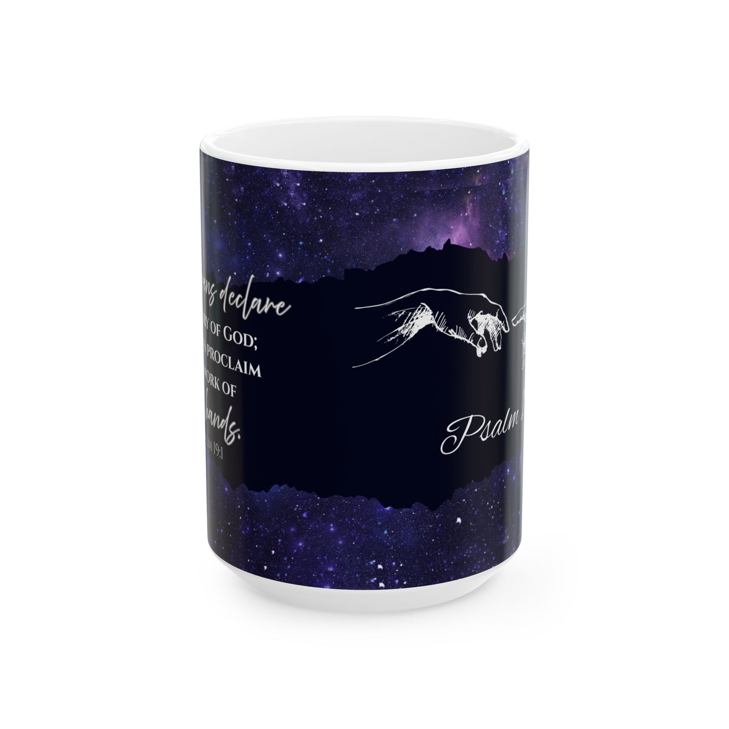 Psalm 19:1 & Celestial Ceramic Mug - Dreamy Galaxy Design for Coffee Lovers