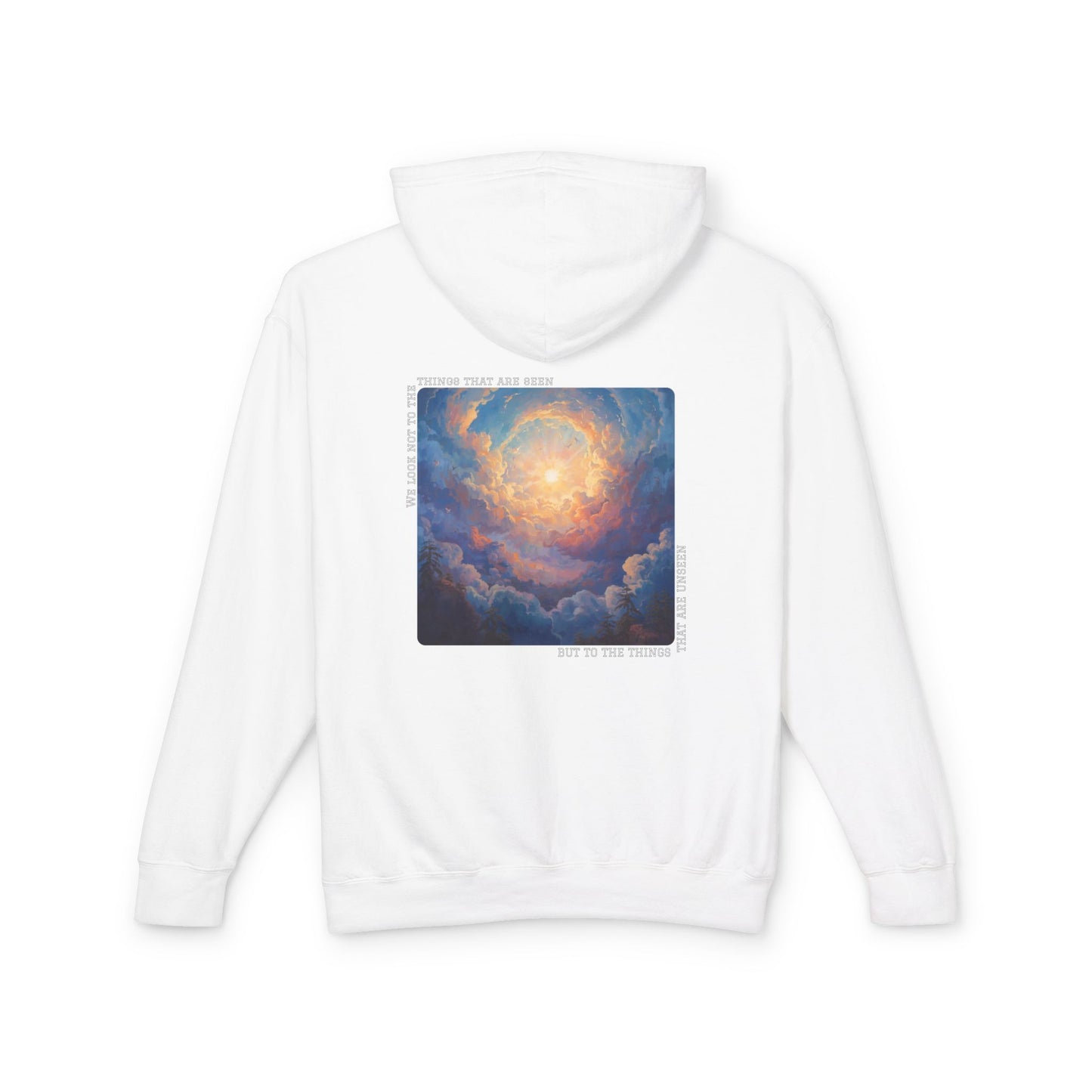 Inspirational "Open Heavens" 2  Corinthians 4:18 - Sweatshirt - Unisex Lightweight Hooded Sweater