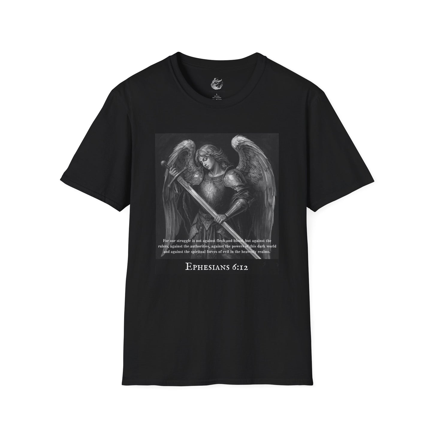 Ephesians 6:12 Angel Graphic Tee - Faith & Hope Unisex T-Shirt