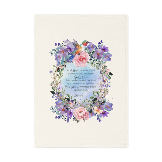 Floral Inspirational Cotton Tea Towel, Kitchen Decor, Gift for Mom, Housewarming, Wedding or Any Occasion