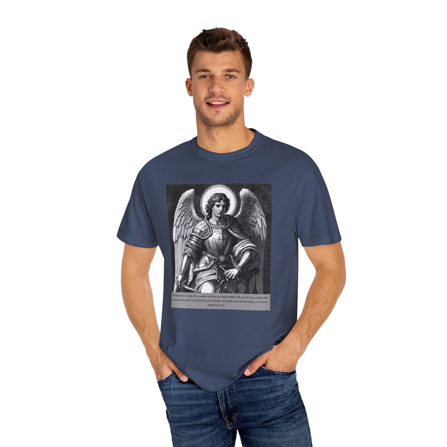 Angel Graphic T-Shirt - Ephesians 6:13 Unisex Cotton Tee